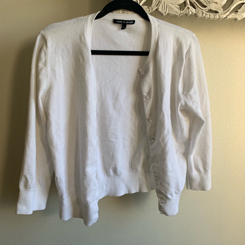 White cardigan